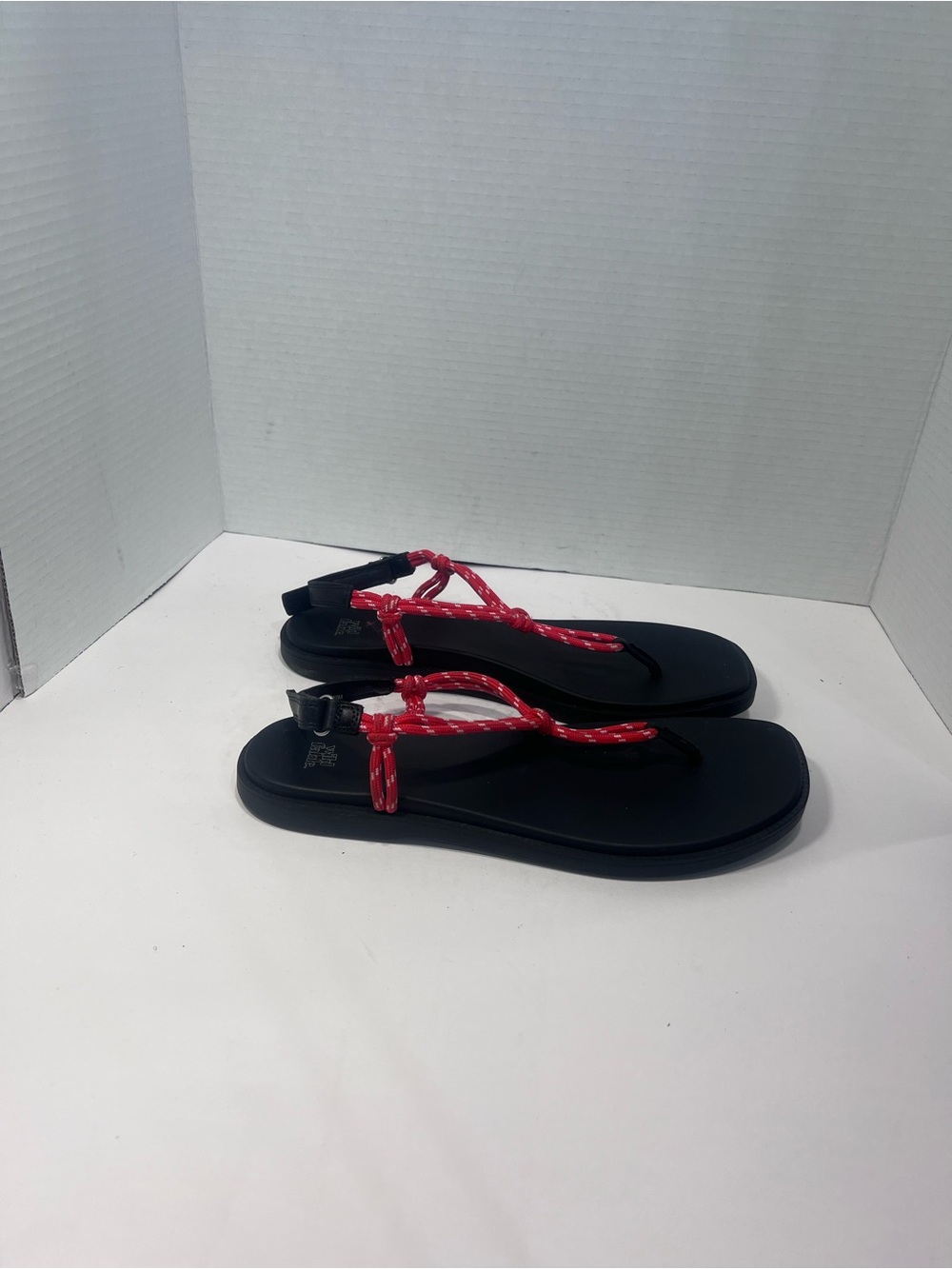 wild fable Black Sandals with Red Braided Straps